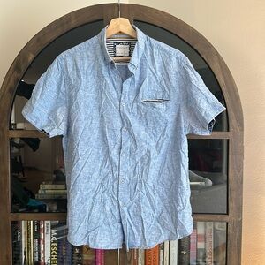 Blue Short Sleeve Men’s Button Down